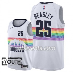 Camiseta Niños Denver Nuggets Malik Beasley 25 2018-19 Nike City Edition Blanco Swingman